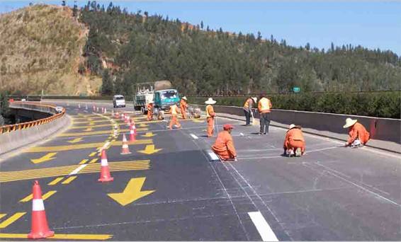 道路划线施工案例